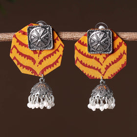 Yellow - handcrafted fabart gs jhumki earrings 26