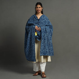 Multicolor - indigo reversible patchwork cotton dupatta 30