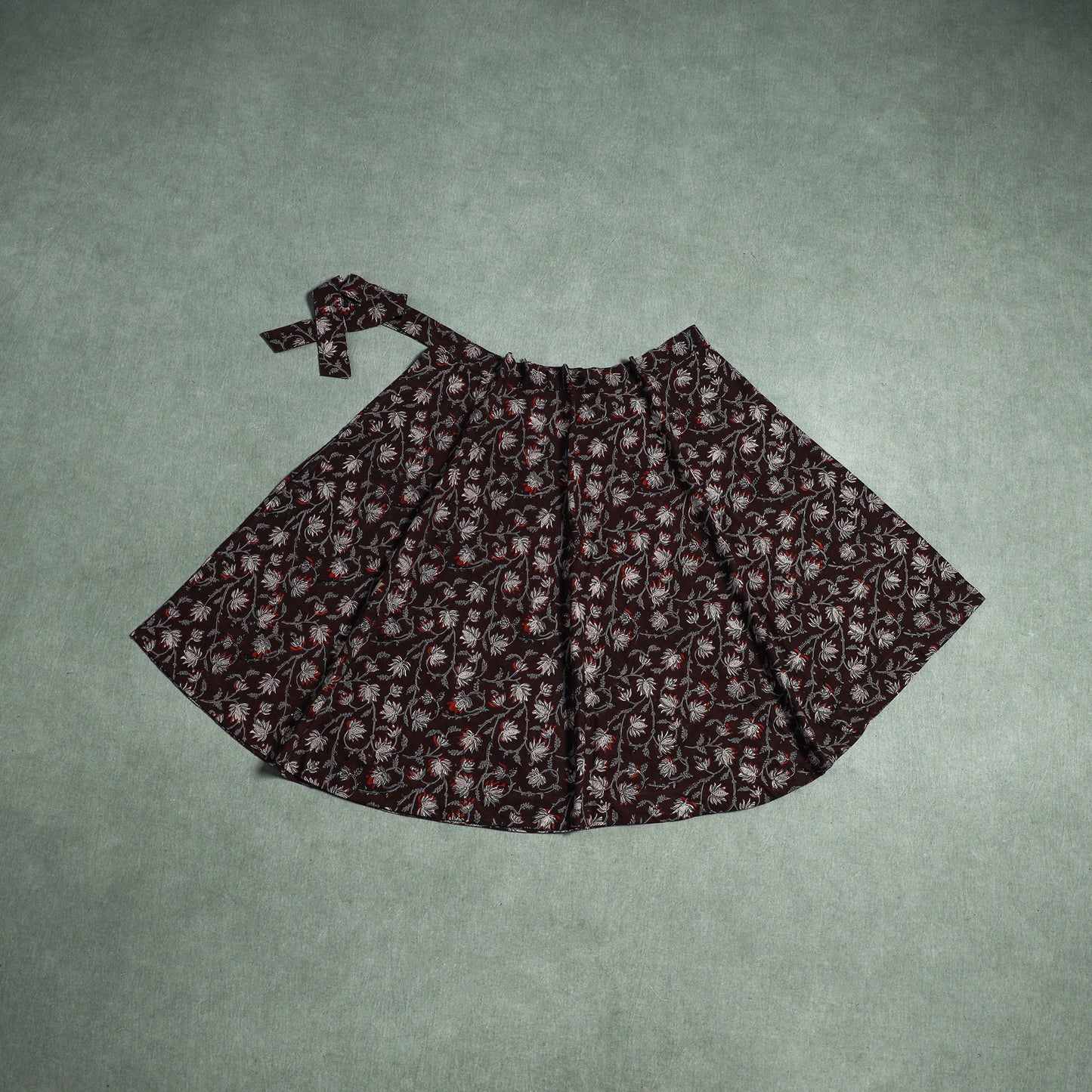 Bagru Hand Block Print Natural Dyed Cotton Wrap Around Skirt 15