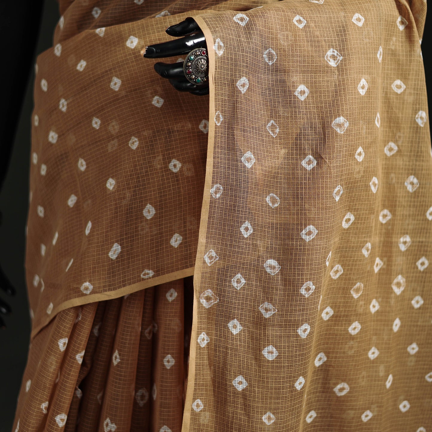 Bandhani Tie-Dye Kota Doria Cotton Saree 20