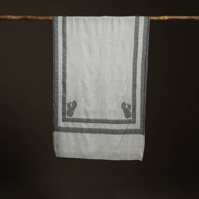 Plain Fine Wool Stole with Woven Border for Women 20