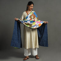 Multicolor - Indigo Reversible Patchwork Cotton Dupatta 31