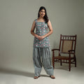 Sanganeri Hand Block Print Cotton Short Kurta with Farshi Salwar Set for women 09
