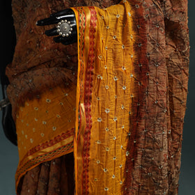 Kutch Tie-Dye Shibori Bandhani Cotton Saree with Blouse Piece 24