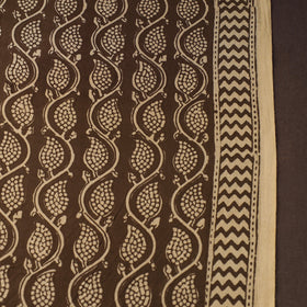 Brown Bagh Hand Block Print Natural Dyed Cotton Fabric