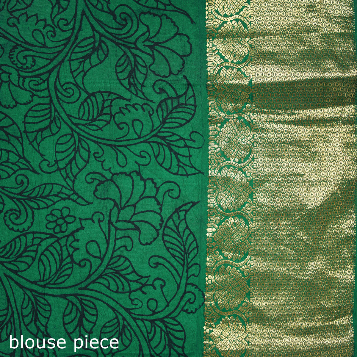 Kanjeevaram Pure Handloom Mulberry Silk Handpainted Srikalahasti Pen Kalamkari Saree with Zari Work 23