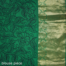 Kanjeevaram Pure Handloom Mulberry Silk Handpainted Srikalahasti Pen Kalamkari Saree with Zari Work 23