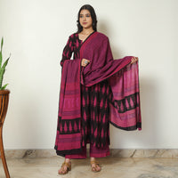 Black - Bagh Block Printed Cotton Kurta with Palazzo & Dupatta Set 13