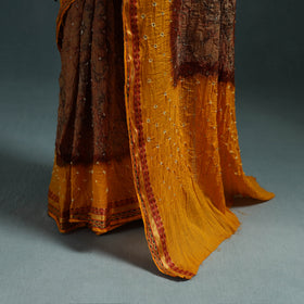 Kutch Tie-Dye Shibori Bandhani Cotton Saree with Blouse Piece 24