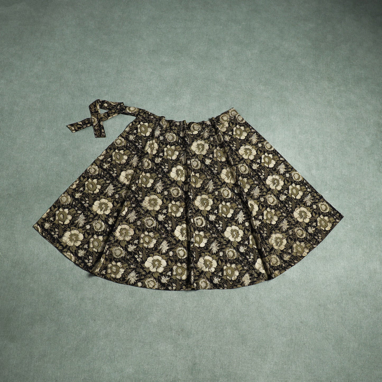 Bagru Hand Block Print Natural Dyed Cotton Wrap Around Skirt 18