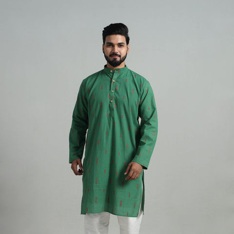 Cotton Long Jacquard Kurta for Men 12