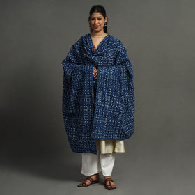 Multicolor - indigo reversible patchwork cotton dupatta 31