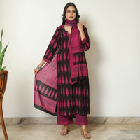 Black - Bagh Block Printed Cotton Kurta with Palazzo & Dupatta Set 13