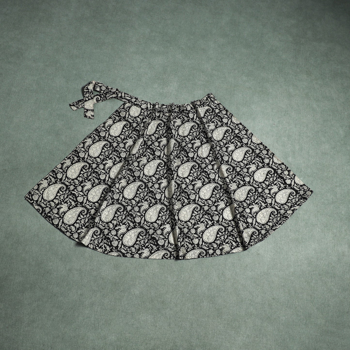 Bagru Hand Block Print Natural Dyed Cotton Wrap Around Skirt 19