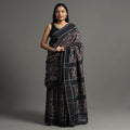  Brown Pochampally Ikat Weave Handloom Cotton Saree