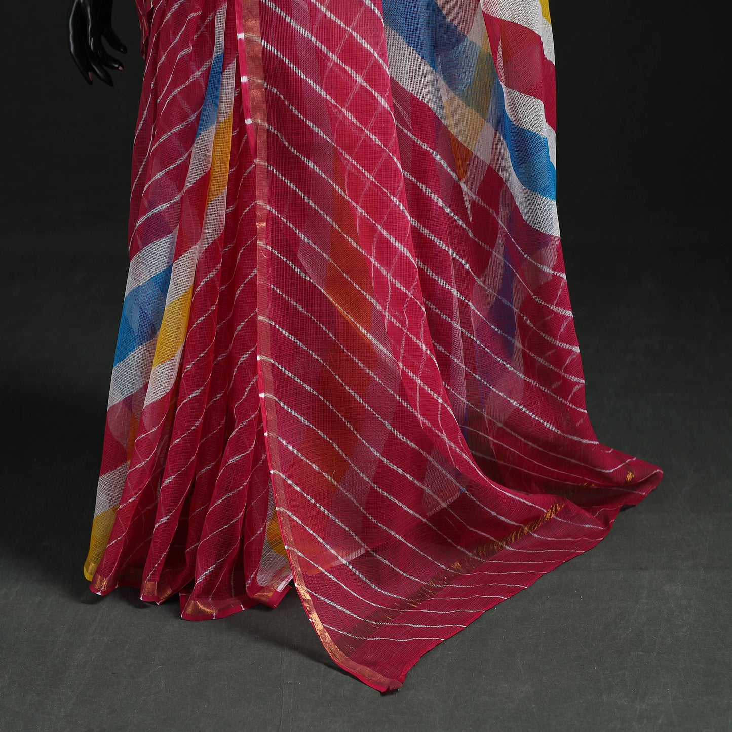 Tie-Dye Kota Doria Cotton Leheriya Saree 16