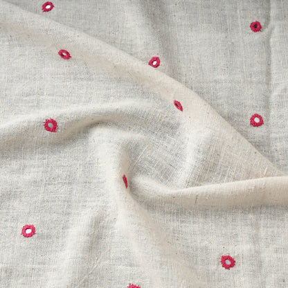 White - Organic Kala Cotton Handloom Mirror Work Fabric 01