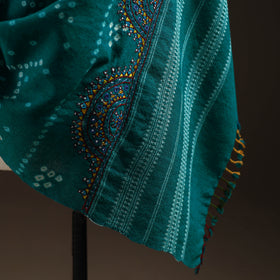 Kutch Bandhani Handwoven Neran Hand Embroidery Merino Wool Shawl 53