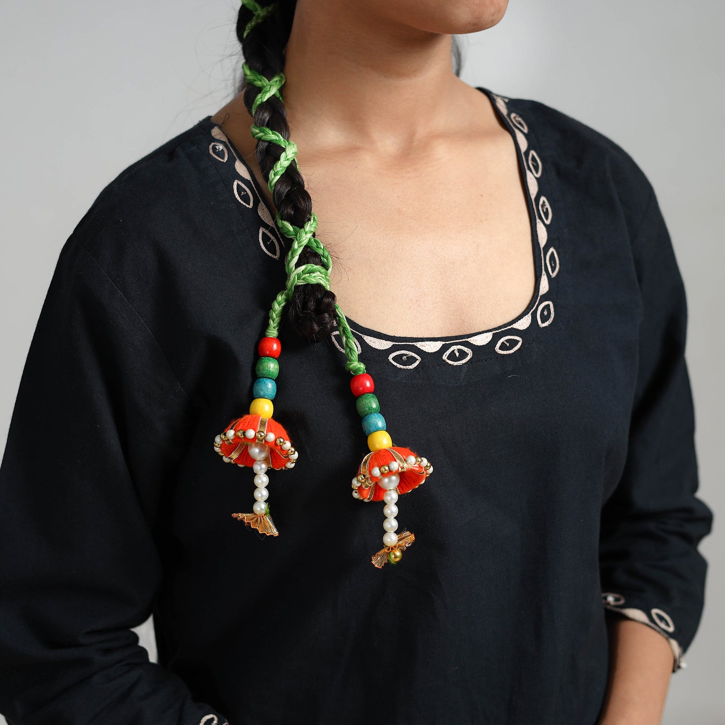 Thread Braided & Bead Work Hair Parandi 12