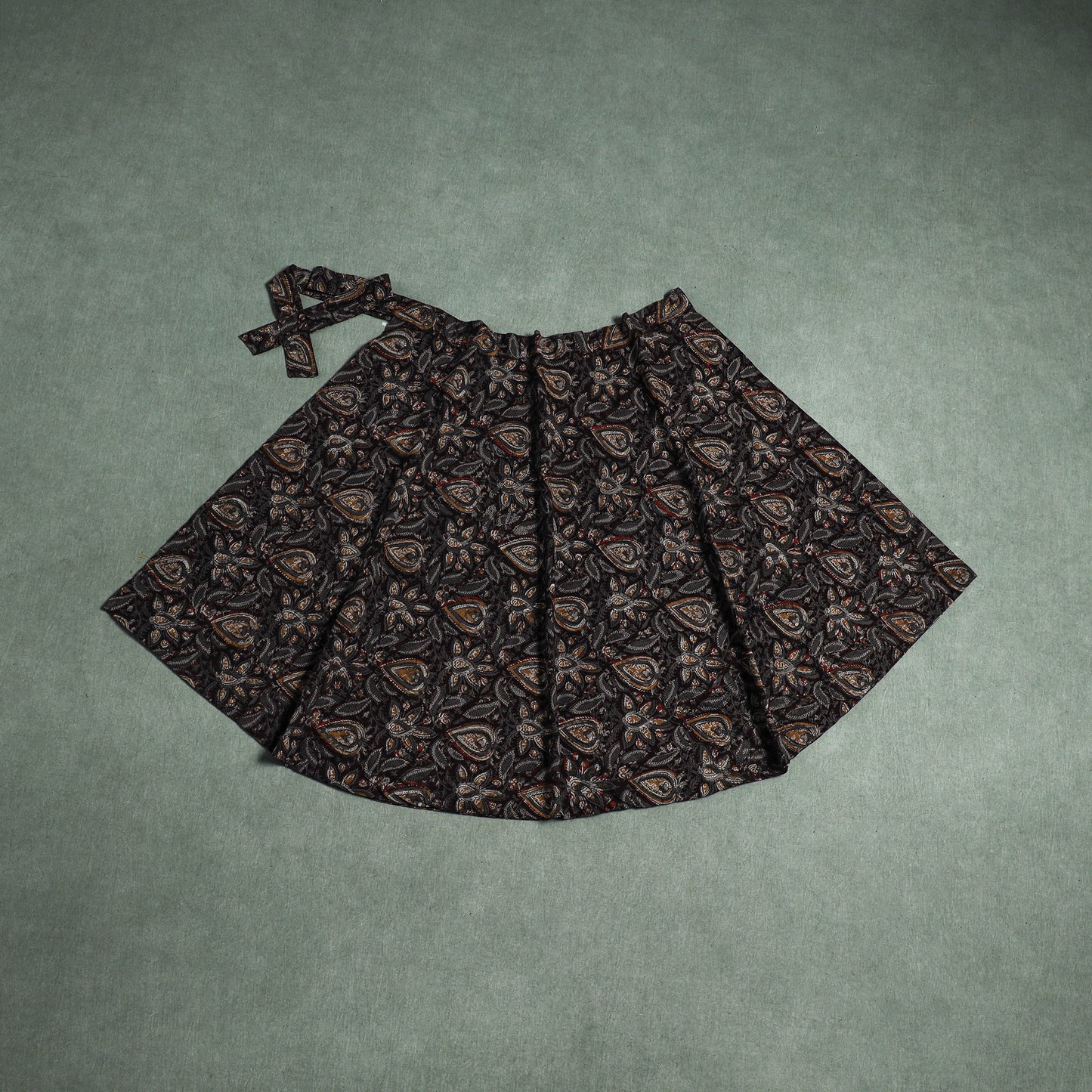Bagru Hand Block Print Natural Dyed Cotton Wrap Around Skirt 20