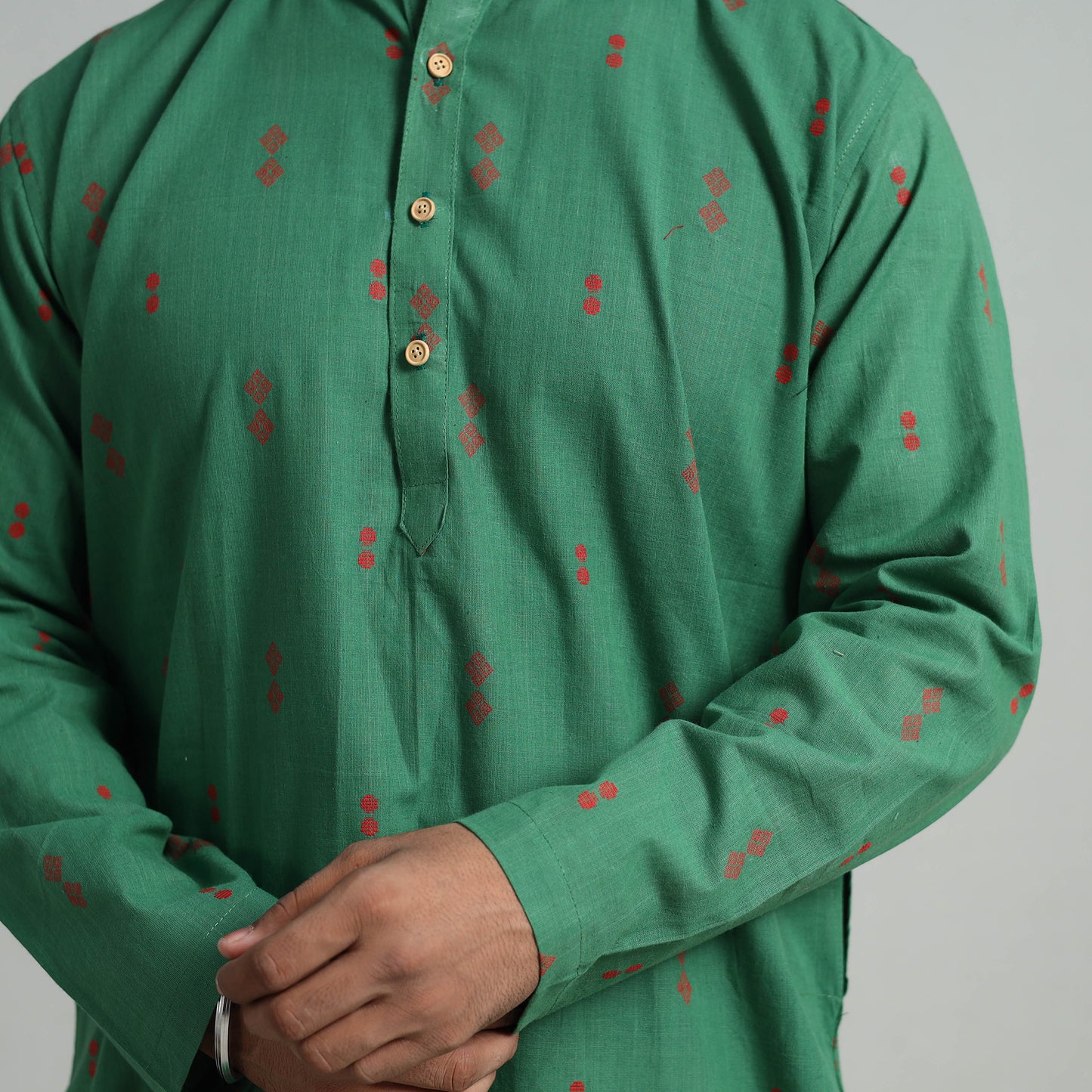 Cotton Long Jacquard Kurta for Men 12