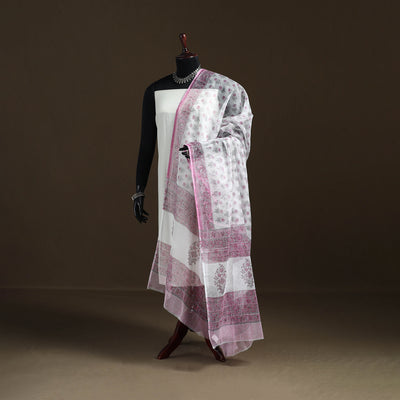 Sanganeri Hand Block Print Kota Doria Cotton Dupatta 37