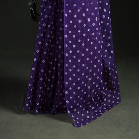 Purple - Bandhani Tie-Dye Kota Doria Cotton Saree 22