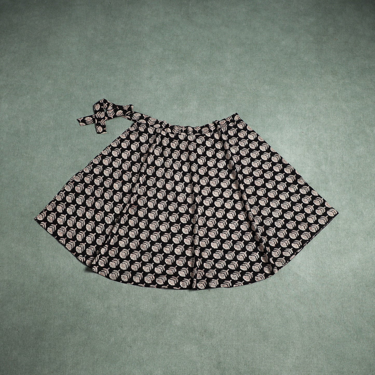 Bagru Hand Block Print Natural Dyed Cotton Wrap Around Skirt 23