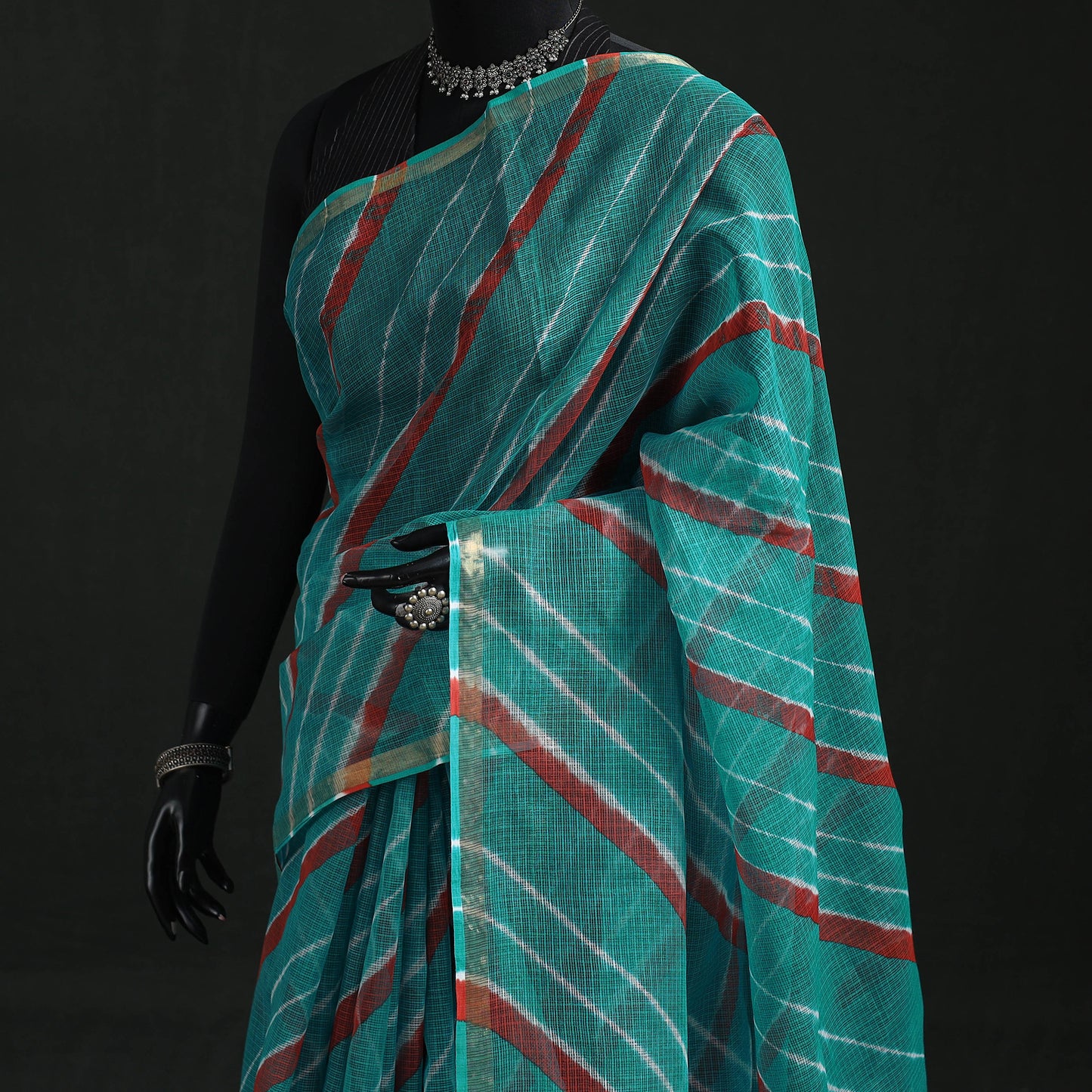 Tie-Dye Kota Doria Cotton Leheriya Saree 18