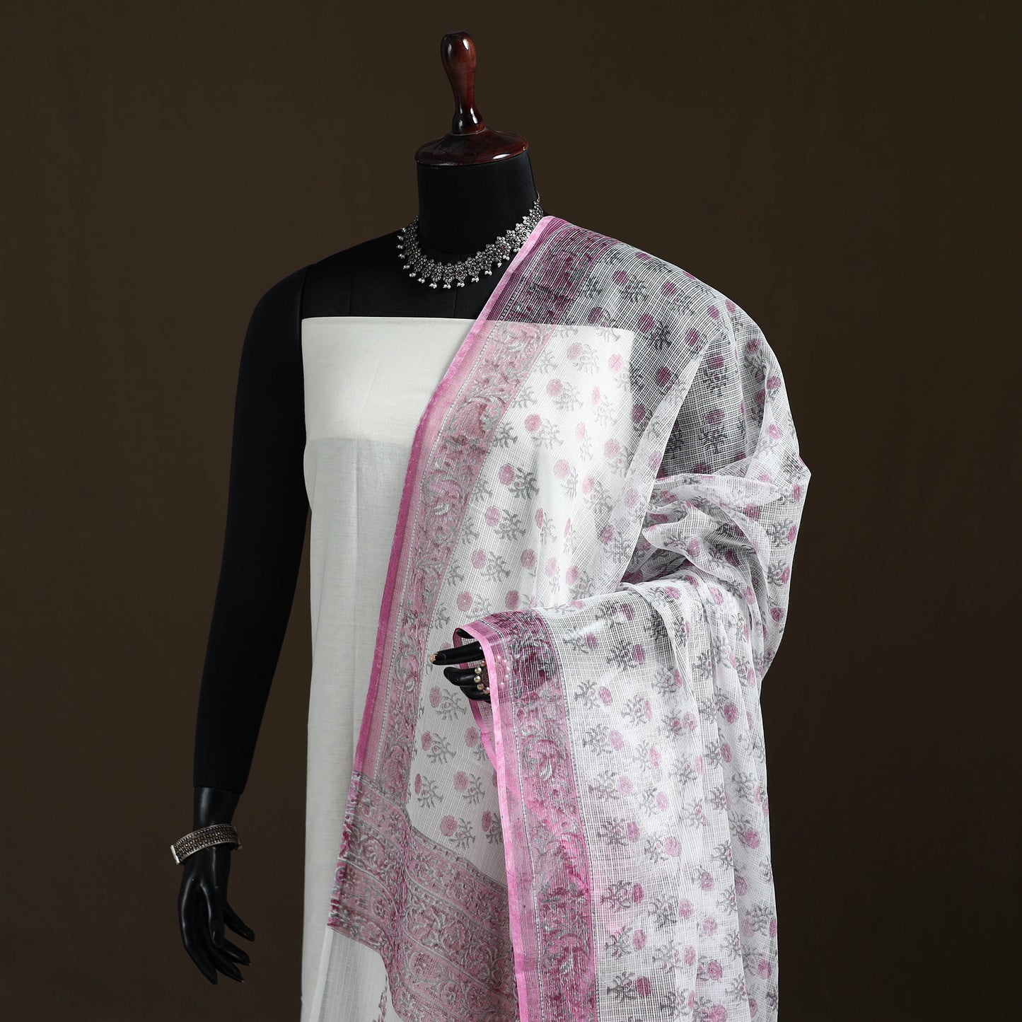 Sanganeri Hand Block Print Kota Doria Cotton Dupatta 37