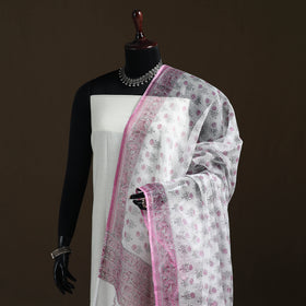 Sanganeri Hand Block Print Kota Doria Cotton Dupatta 37