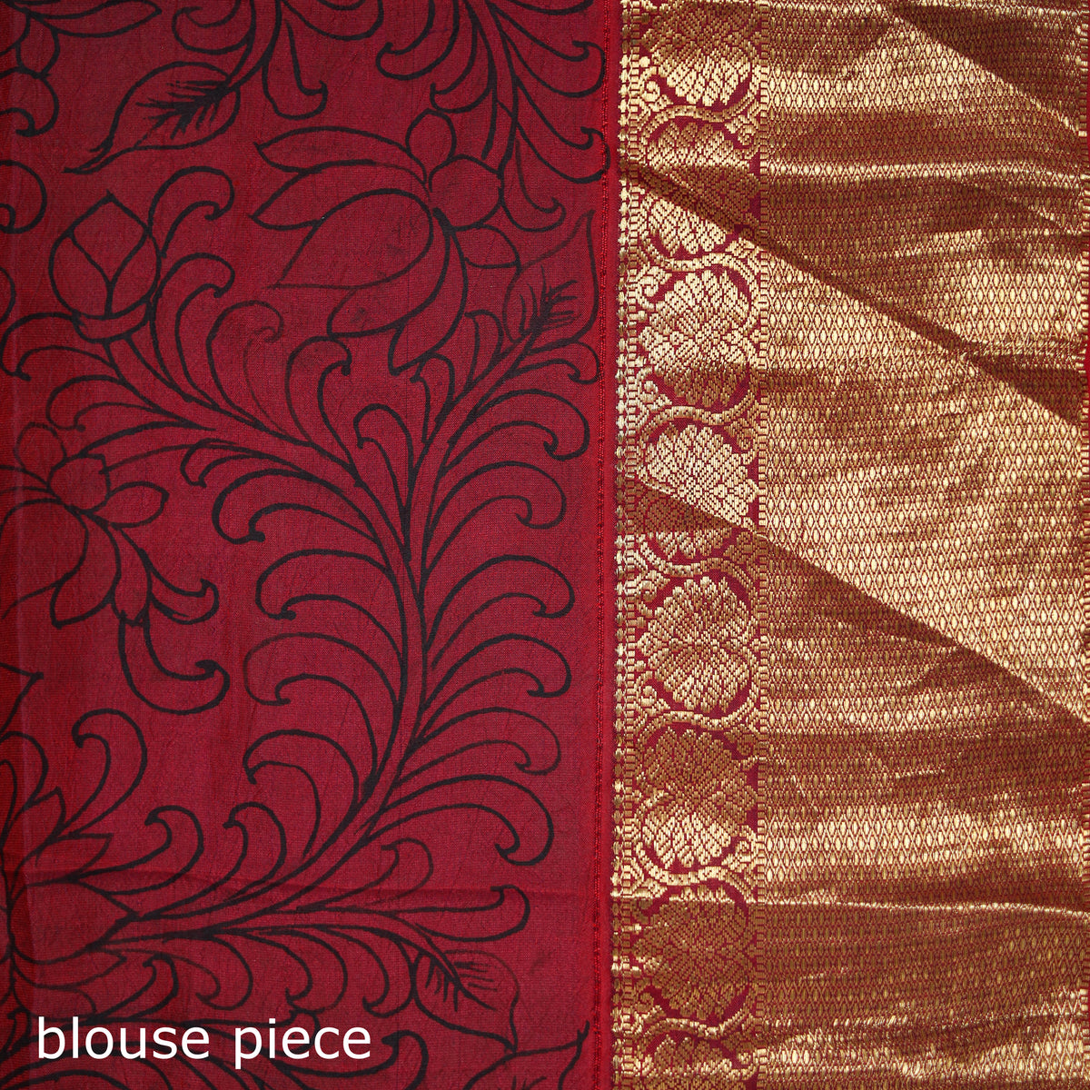 Kanjeevaram Pure Handloom Mulberry Silk Handpainted Srikalahasti Pen Kalamkari Saree with Zari Work 24