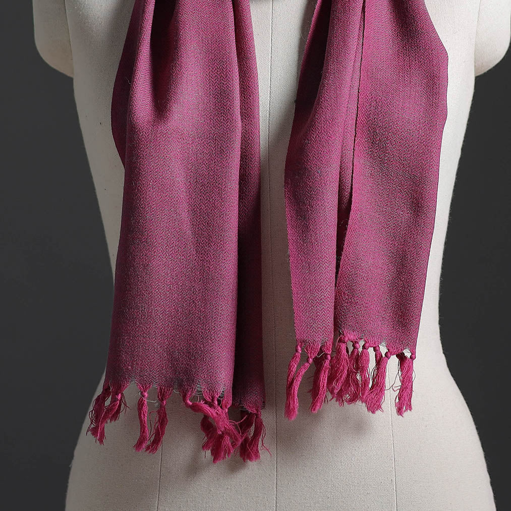 Purple - Kumaun Handwoven Pure Merino Wool Scarf 238