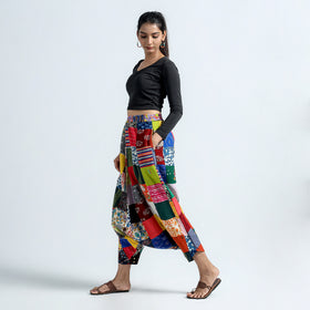 Multicolor - Block Printed Handmade Patchwork Cotton Harem Pant