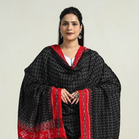 Black - Sambalpuri Ikat Weave Handloom Cotton Dupatta 19