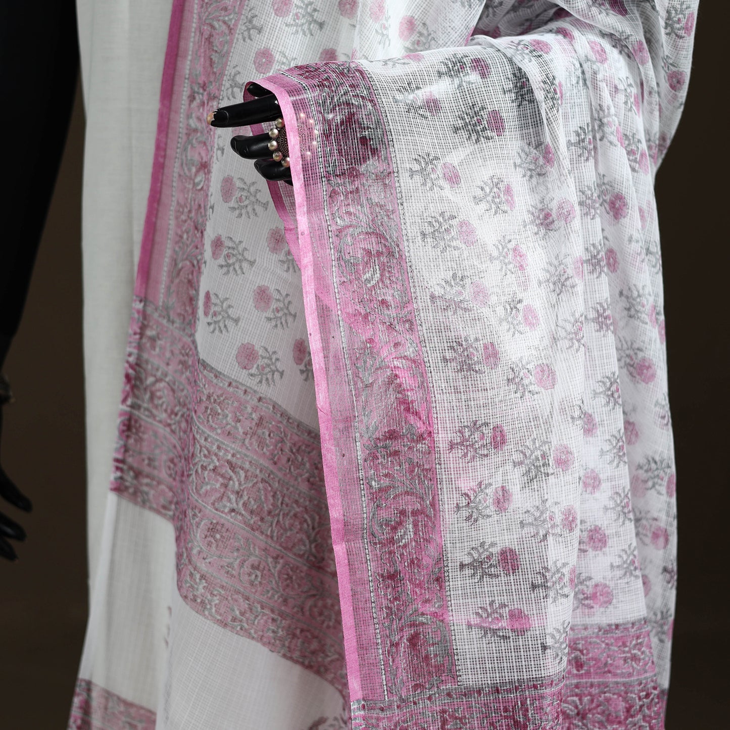 Sanganeri Hand Block Print Kota Doria Cotton Dupatta 37