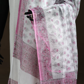 Sanganeri Hand Block Print Kota Doria Cotton Dupatta 37