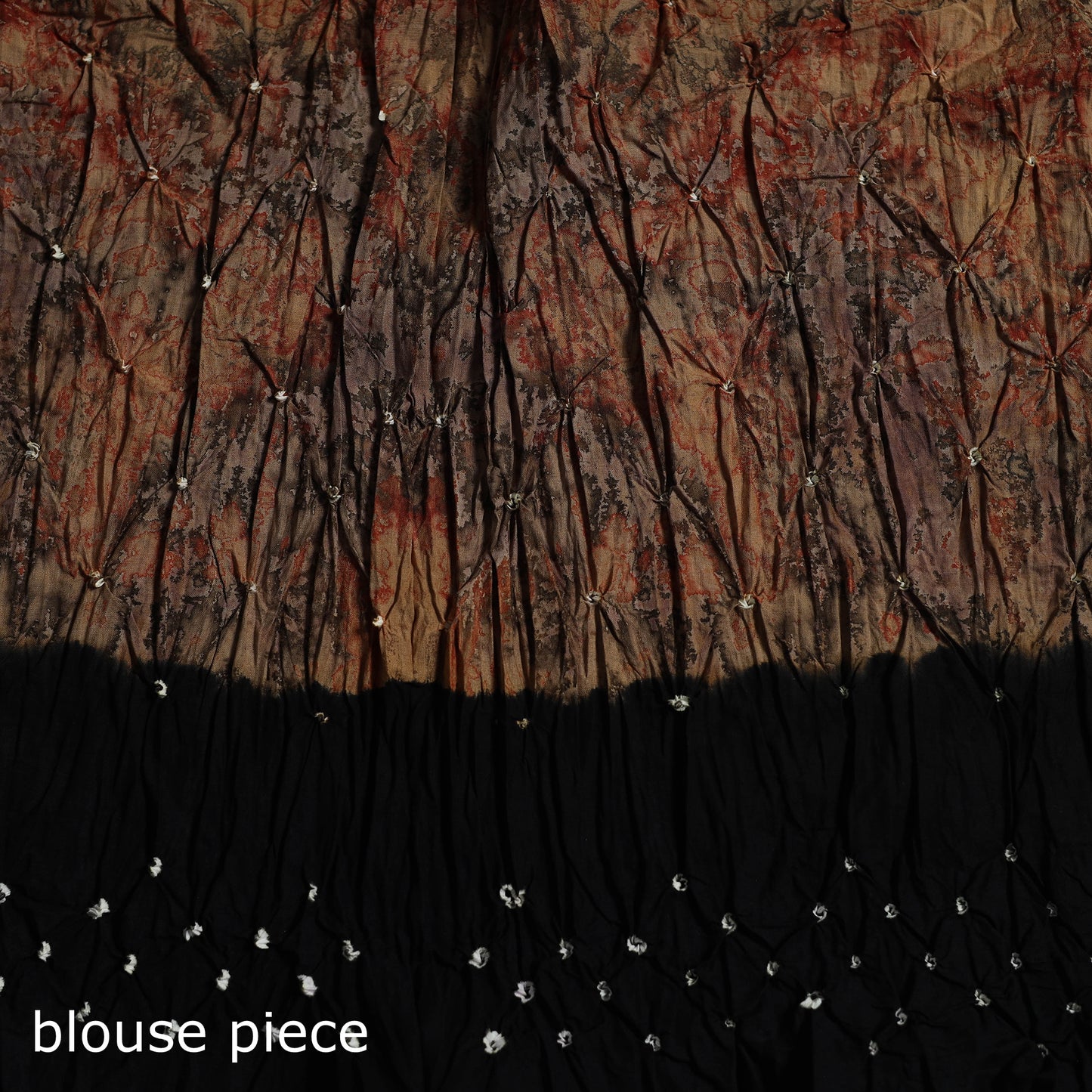 Kutch Tie-Dye Shibori Bandhani Cotton Saree with Blouse Piece 25