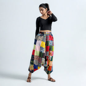 Multicolor - Block Printed Handmade Patchwork Cotton Harem Pant