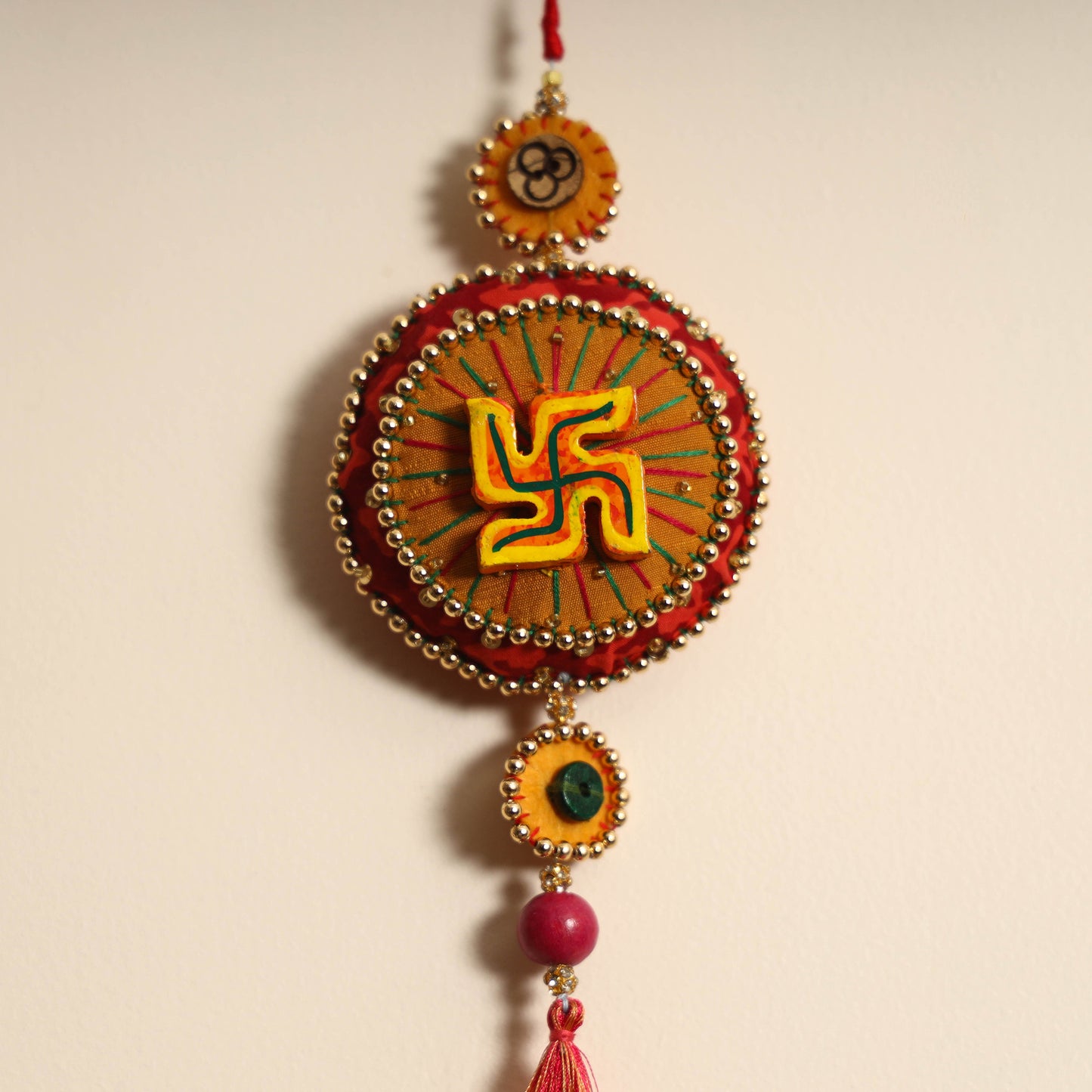 Swastik - Handmade Felt & Beadwork Wall Hanging