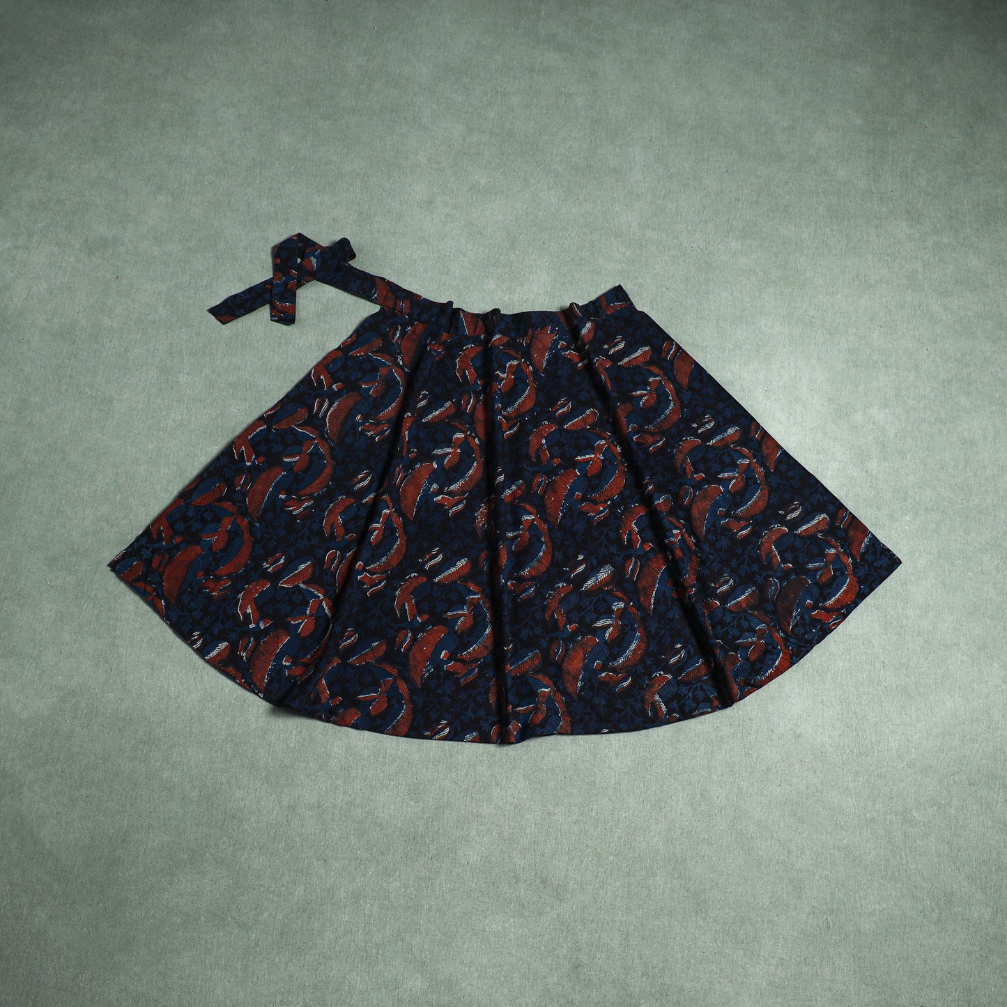 Bagru Hand Block Print Natural Dyed Cotton Wrap Around Skirt 25