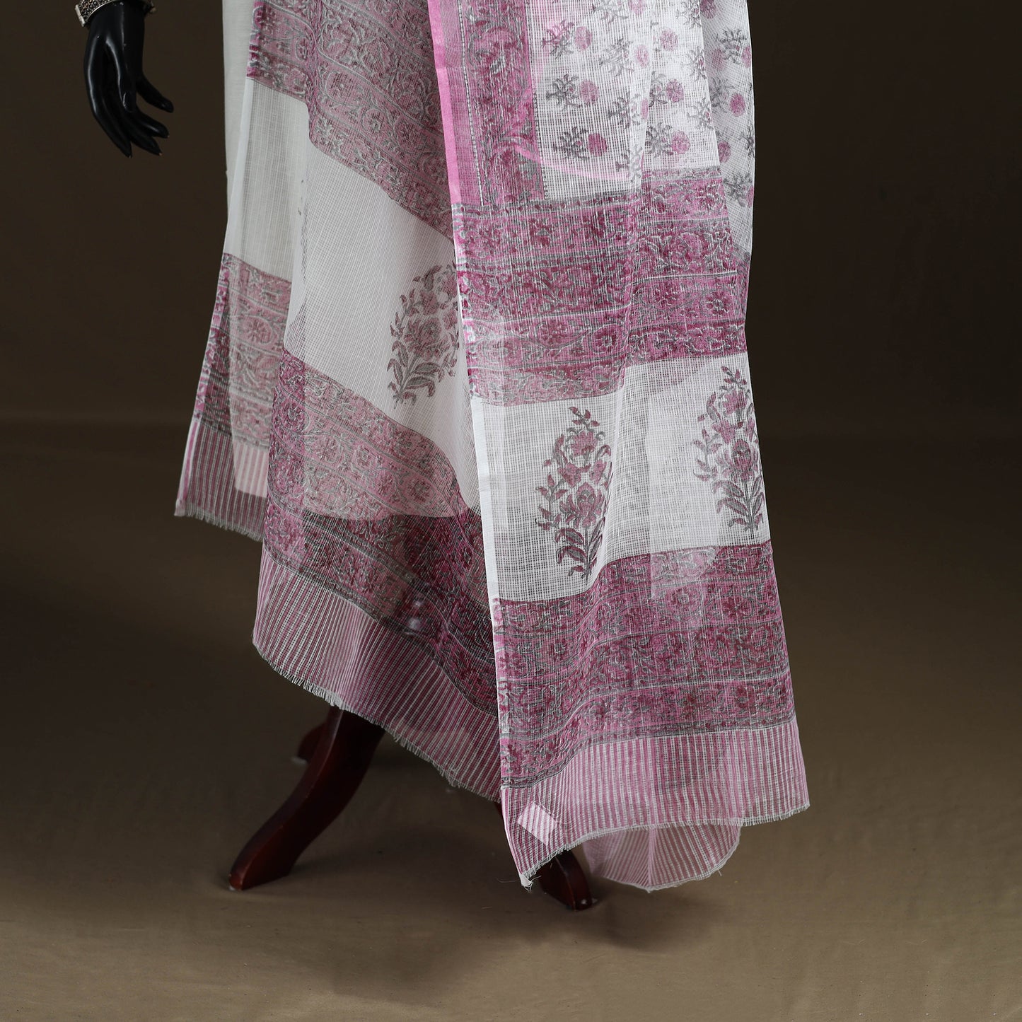Sanganeri Hand Block Print Kota Doria Cotton Dupatta 37