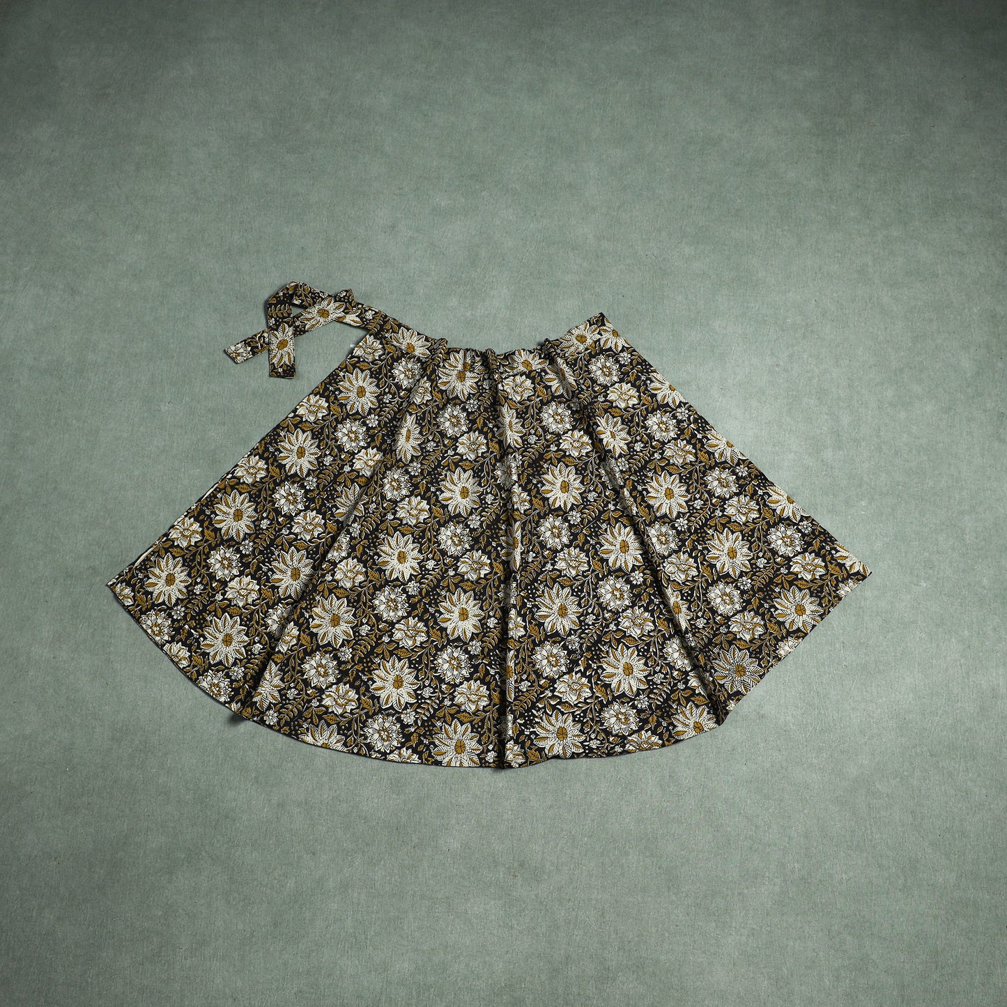 Bagru Hand Block Print Natural Dyed Cotton Wrap Around Skirt 26