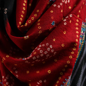 Kutch Bandhani Handwoven Neran Hand Embroidery Merino Wool Shawl 54