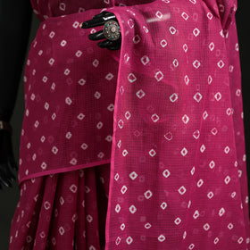 Bandhani Tie-Dye Kota Doria Cotton Saree 13