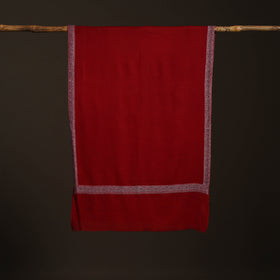 Red - Plain Weave Hashidar Fine Wool Stole for Women 13