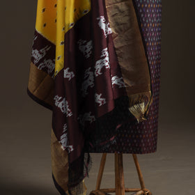 Pochampally Ikat Handloom Sico Unstitched Dress Material: Kurta with Mulberry Silk Dupatta 27