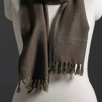 Brown - Kumaun Handwoven Pure Merino Wool Scarf 240