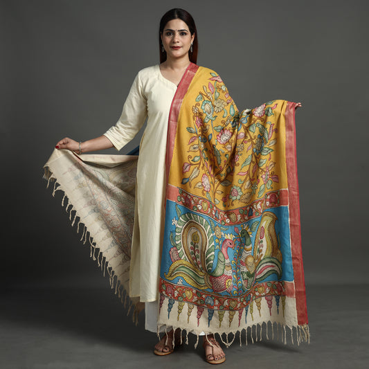 kalamkari handpainted dupatta