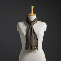 Brown - Kumaun Handwoven Pure Merino Wool Scarf 240